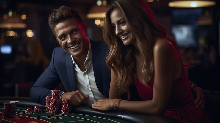 Layar seluler menampilkan tabel permainan blackjack live